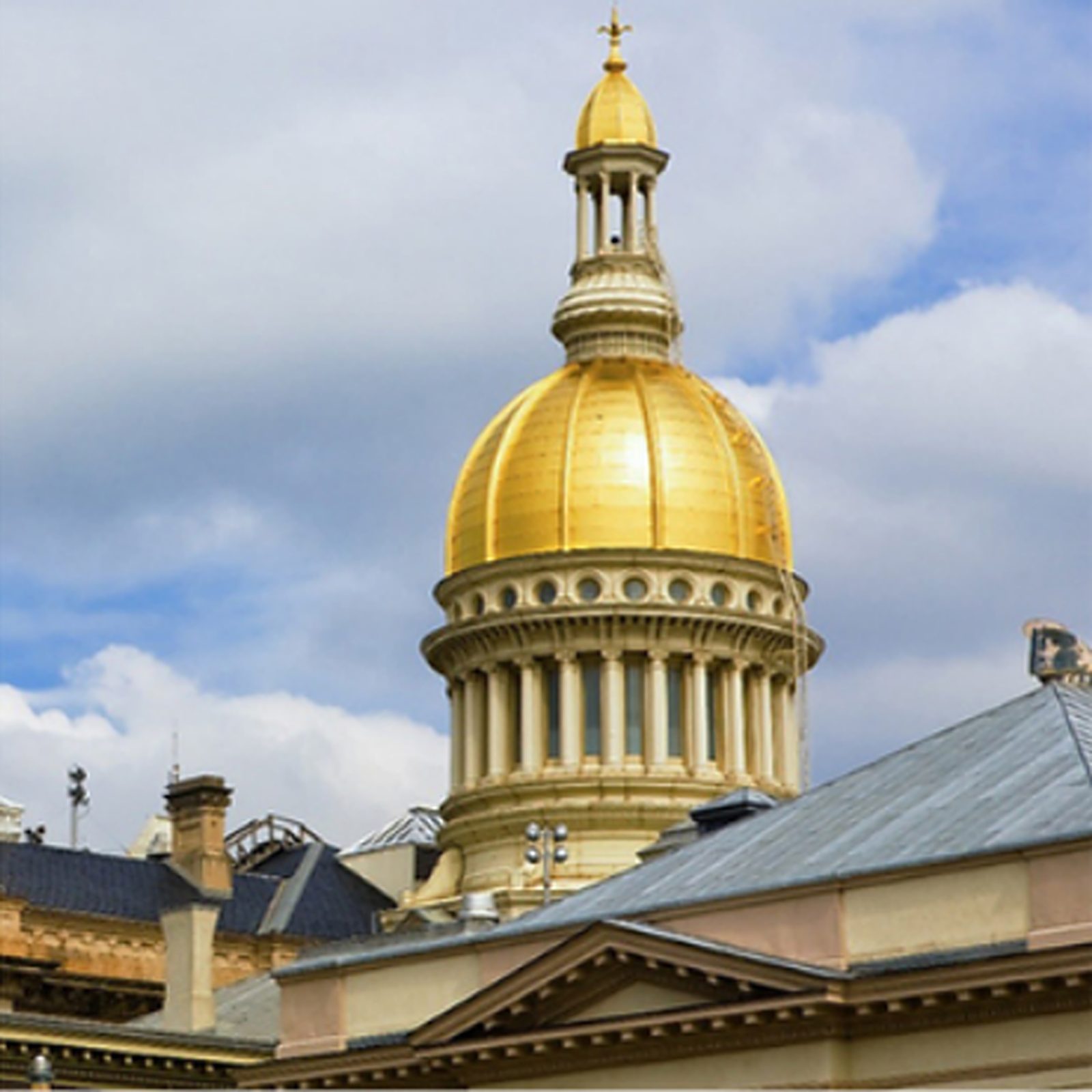 The gold dome of the New Jersey State House in Trenton